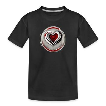 Herzen im Herzen - Kinder Premium Bio T-Shirt - Schwarz - Vorne