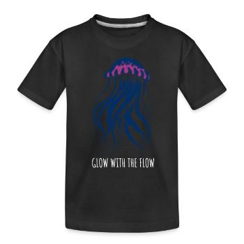 Brille avec le courant, Méduse avec des tentacules, Dire - T-shirt bio Premium Enfant - noir - Devant
