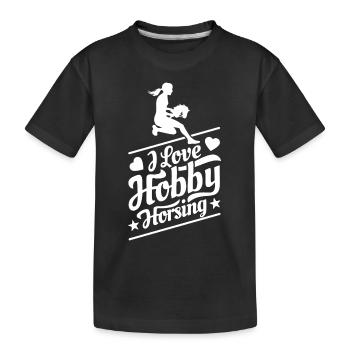 J’aime Hobby Horsing - Coeur - Hobby - T-shirt bio Premium Enfant - noir - Devant