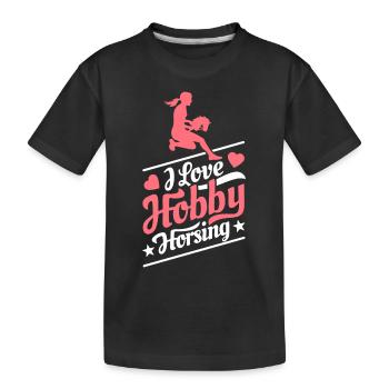 J’aime Hobby Horsing - Coeur - Hobby - T-shirt bio Premium Enfant - noir - Devant