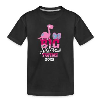 Big Sister of Twins 2023 - Twins - Kids' Premium Organic T-Shirt - black - Front