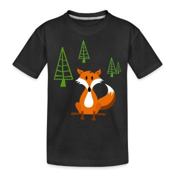 Schlauer Fuchs - Kinder Premium Bio T-Shirt - Schwarz - Vorne