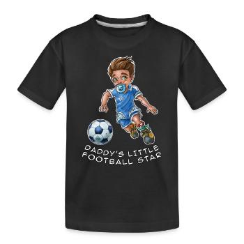Daddy's little football star - baby footballer - Kids' Premium Organic T-Shirt - black - Front