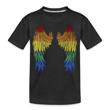 Gay Wings LGBT - Kids' Premium Organic T-Shirt - black - Front