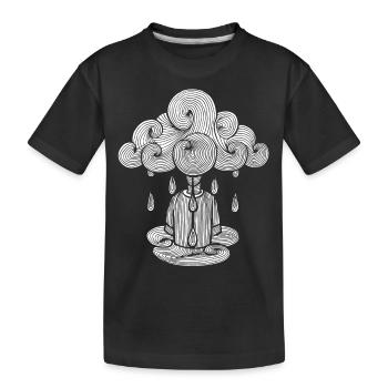 nuage, lundi nuage pluie, le lundi c'est nul... - T-shirt bio Premium Enfant - noir - Devant
