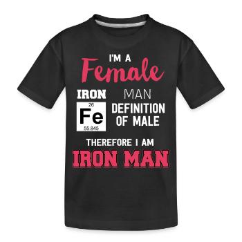 Femme fer disant cool cadeau idée puissance féminine - T-shirt bio Premium Enfant - noir - Devant