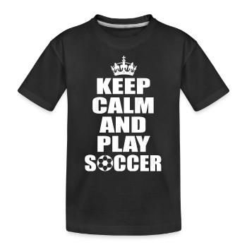Keep calm football soccer football - Kids' Premium Organic T-Shirt - black - Front