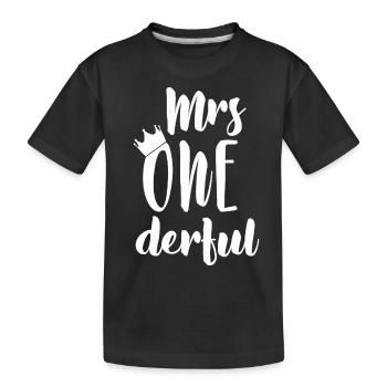 first birthday saying child birthday gift - Kids' Premium Organic T-Shirt - black - Front