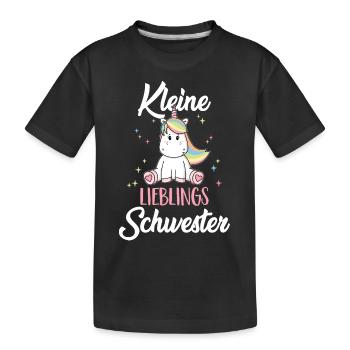 small favorite sister Unicorn family kind - Kids' Premium Organic T-Shirt - black - Front