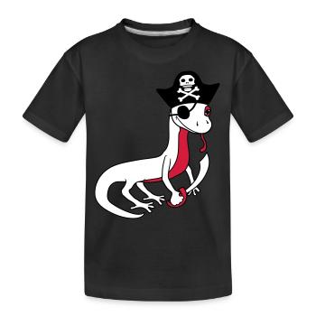 pirat seeraeuber kapitaen matrose seebaer schiff b - Kinder Premium Bio T-Shirt - Schwarz - Vorne