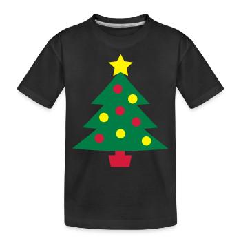 Weihnachtsbaum - Kinder Premium Bio T-Shirt - Schwarz - Vorne