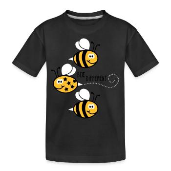 Be different - be yourself - Biene - Bee - 3C - Kinder Premium Bio T-Shirt - Schwarz - Vorne