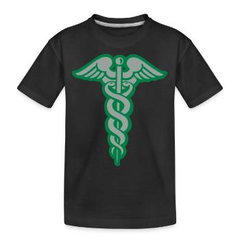 caduceus hermes stick medicine doctor hospital - Kids' Premium Organic T-Shirt - black - Front