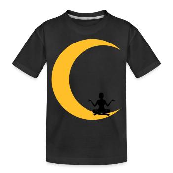 meditieren mond yoga beten fitness frau liebe sich - Kinder Premium Bio T-Shirt - Schwarz - Vorne