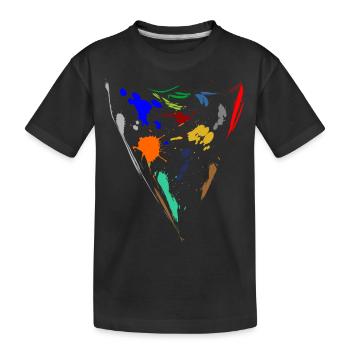 Bunte Farbkleckse - Dreieck - Kinder Premium Bio T-Shirt - Schwarz - Vorne