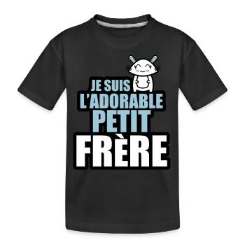 je suis l'adorable petit frère - T-shirt bio Premium Enfant - noir - Devant