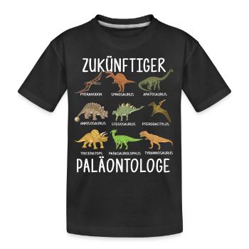 Zukünftiger Paläontologe Dino Forscher - Kinder Premium Bio T-Shirt - Schwarz - Vorne