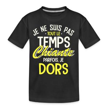 je ne suis pas tout le temps chiante - T-shirt bio Premium Enfant - noir - Devant