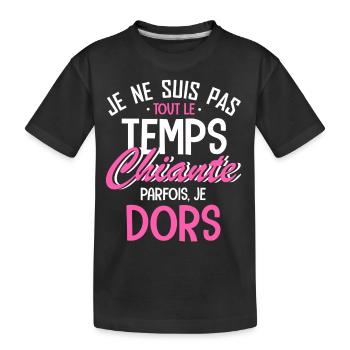 je ne suis pas tout le temps chiante - T-shirt bio Premium Enfant - noir - Devant
