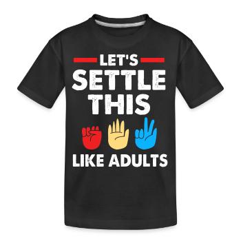Stein Schere Papier - Kinder Premium Bio T-Shirt - Schwarz - Vorne