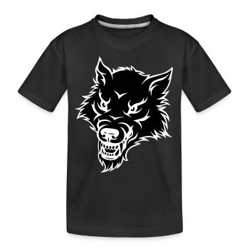loup - T-shirt bio Premium Enfant - noir - Devant