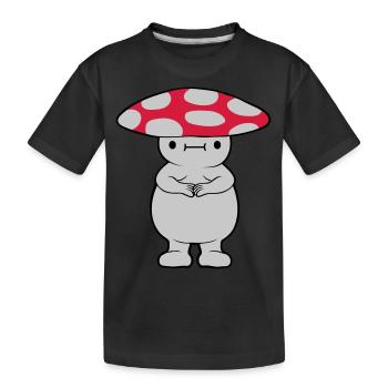 Dicker süßer Pilz - Kinder Premium Bio T-Shirt - Schwarz - Vorne
