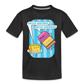 Cheddar und Chutney kawaii. - Kinder Premium Bio T-Shirt - Schwarz - Vorne
