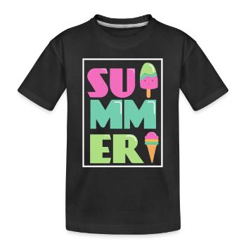 kawaii Ice Pop - Kids' Premium Organic T-Shirt - black - Front
