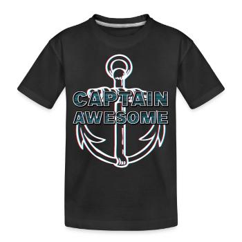 CAPTAIN AWESOME GLITCH - Kinder Premium Bio T-Shirt - Schwarz - Vorne