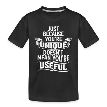 UNIQUE NE VEUT PAS DIRE UTILE - T-shirt bio Premium Enfant - noir - Devant