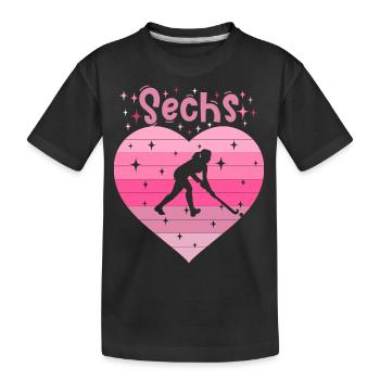 Hockeyspielerin 6. Geburtstag - Kinder Premium Bio T-Shirt - Schwarz - Vorne