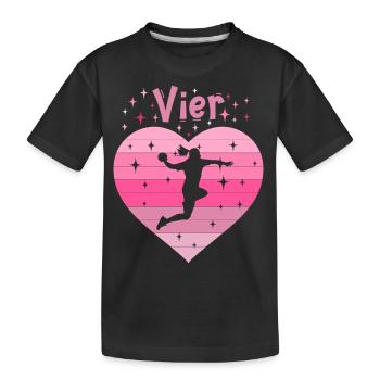 Handballerin 4. Geburtstag - Kinder Premium Bio T-Shirt - Schwarz - Vorne