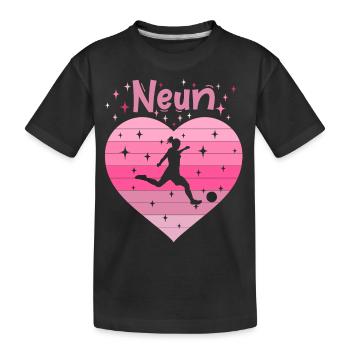 9. Geburtstag Fussball Fussballspielerin Mädchen - Kinder Premium Bio T-Shirt - Schwarz - Vorne