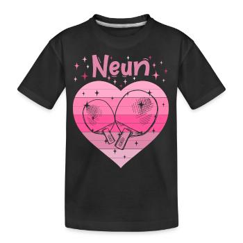 Tischtennis Mädchen 9. Geburtstag - Kinder Premium Bio T-Shirt - Schwarz - Vorne