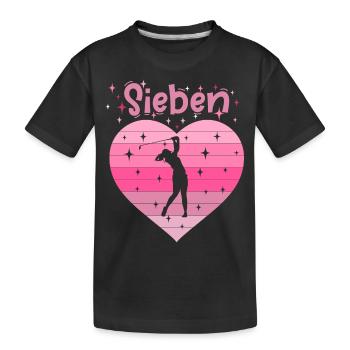 7. Geburstag Golf Golferin Mädchen Tochter - Kinder Premium Bio T-Shirt - Schwarz - Vorne