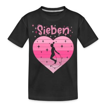 7. Geburstag Seilspringen Mädchen Tochter - Kinder Premium Bio T-Shirt - Schwarz - Vorne