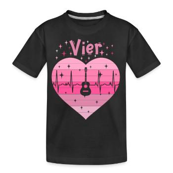 4. Geburstag Gitarre Gitaristin Mädchen Tochter - Kinder Premium Bio T-Shirt - Schwarz - Vorne
