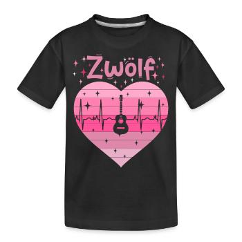 12. Geburstag Gitarre Gitaristin Mädchen Tochter - Kinder Premium Bio T-Shirt - Schwarz - Vorne