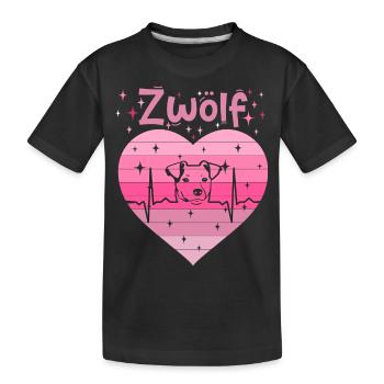 12. Geburtstag Hund Frauchen Mädchen Tochter - Kinder Premium Bio T-Shirt - Schwarz - Vorne