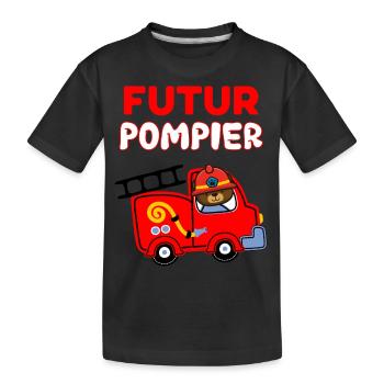 Futur Pompier Idée Cadeau Pour Mon Garçon - T-shirt bio Premium Enfant - noir - Devant