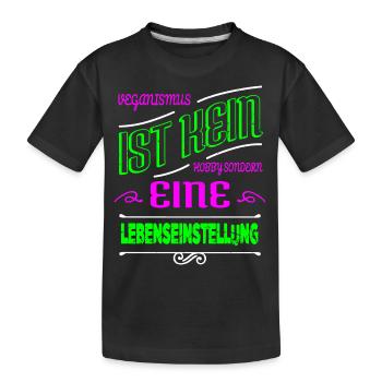 geburtstag veganismus fleischlos tierrechte - Kinder Premium Bio T-Shirt - Schwarz - Vorne