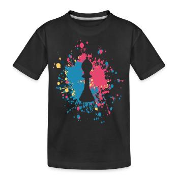 Chess Bishop Color Splash - Kids' Premium Organic T-Shirt - black - Front