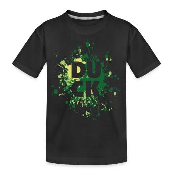 Éclaboussure de couleur de lettre de canard - T-shirt bio Premium Enfant - noir - Devant