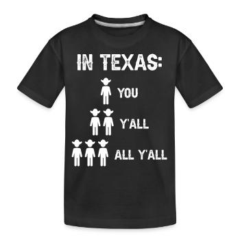 Texas Slang Design für stolze Texaner - Kinder Premium Bio T-Shirt - Schwarz - Vorne