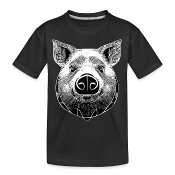 porc doux porcs porcs animaux animaux 20 - T-shirt bio Premium Enfant - noir - Devant