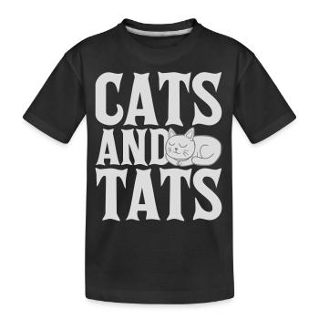 cats and tats Zitat - Kinder Premium Bio T-Shirt - Schwarz - Vorne