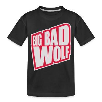 big bad wolf quote - Kids' Premium Organic T-Shirt - black - Front