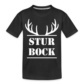Stur Bock Geweih Geschenk - Kinder Premium Bio T-Shirt - Schwarz - Vorne