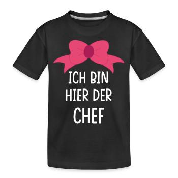 Ich bin hier der Chef Süße Schleife - Kinder Premium Bio T-Shirt - Schwarz - Vorne