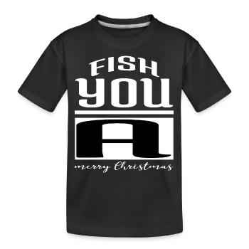 Axolotls présente le Père Noël présent humour - T-shirt bio Premium Enfant - noir - Devant
